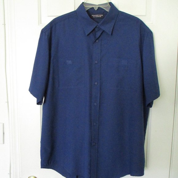 Roundtree & Yorke Mens S/S Blue Vented Active Shirt NWOT - Size Large - Picture 1 of 3